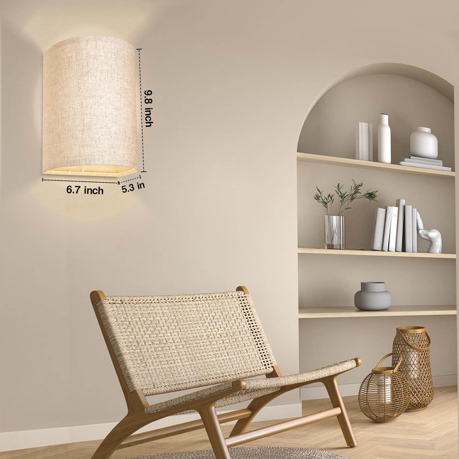 FINCMY linen fabric shades paired with metal frame elevate decor.