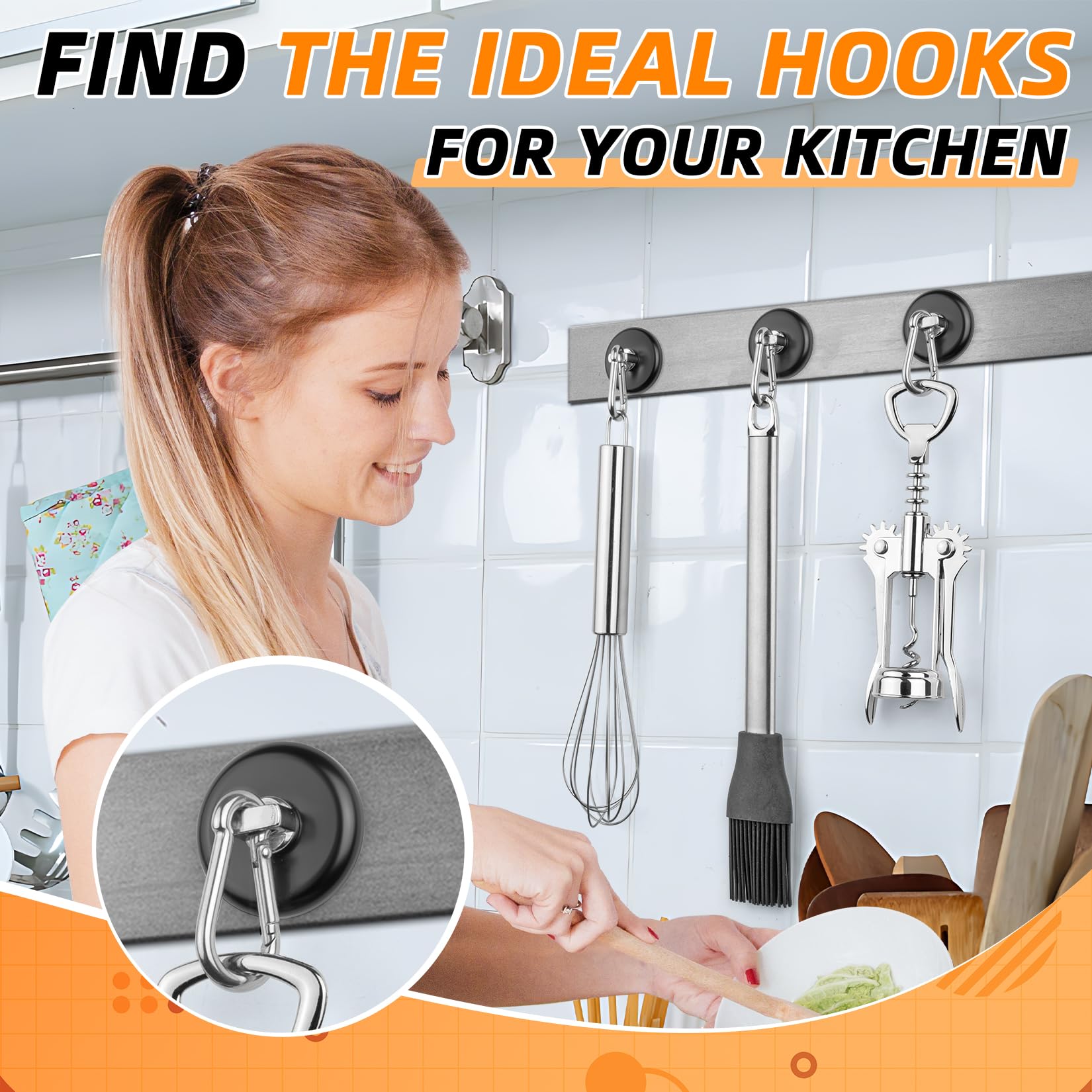 FINDMAG heavy-duty magnetic hook with swivel demonstrates 360-degree rotation for flexible hanging