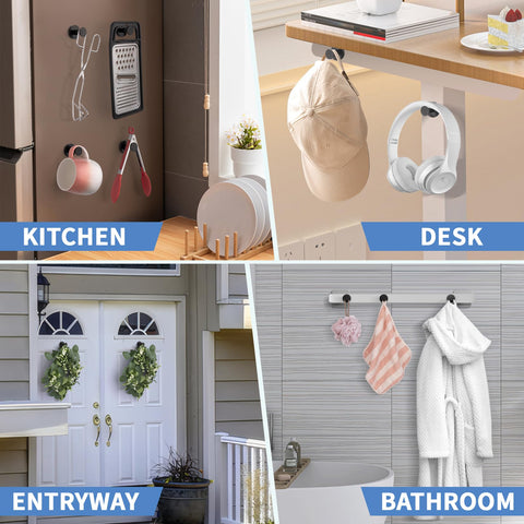FINDMAG magnetic hooks for coats and towels maximize space.