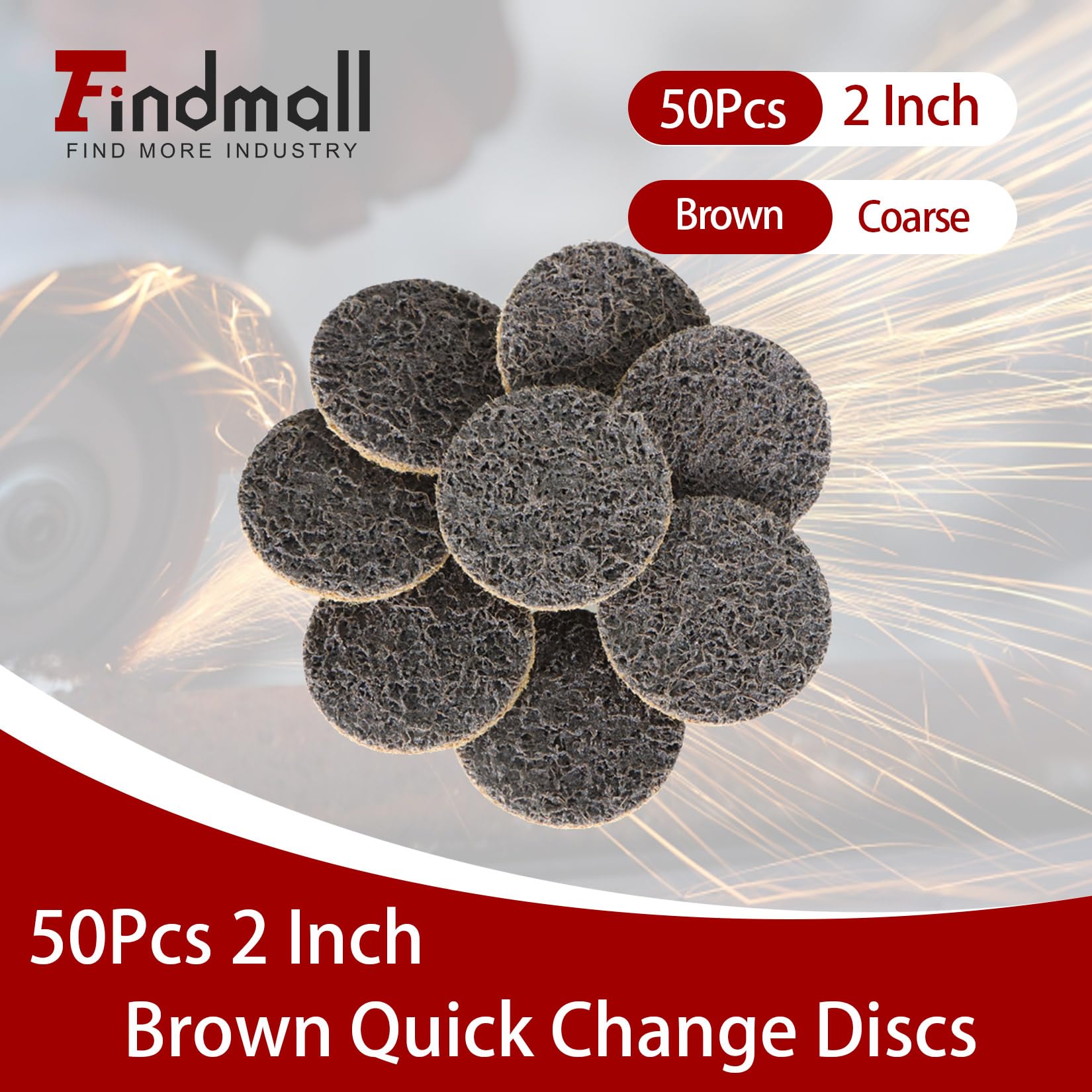 Findmall 2in brown quick-change disc twist-lock in action for fast tool changes.