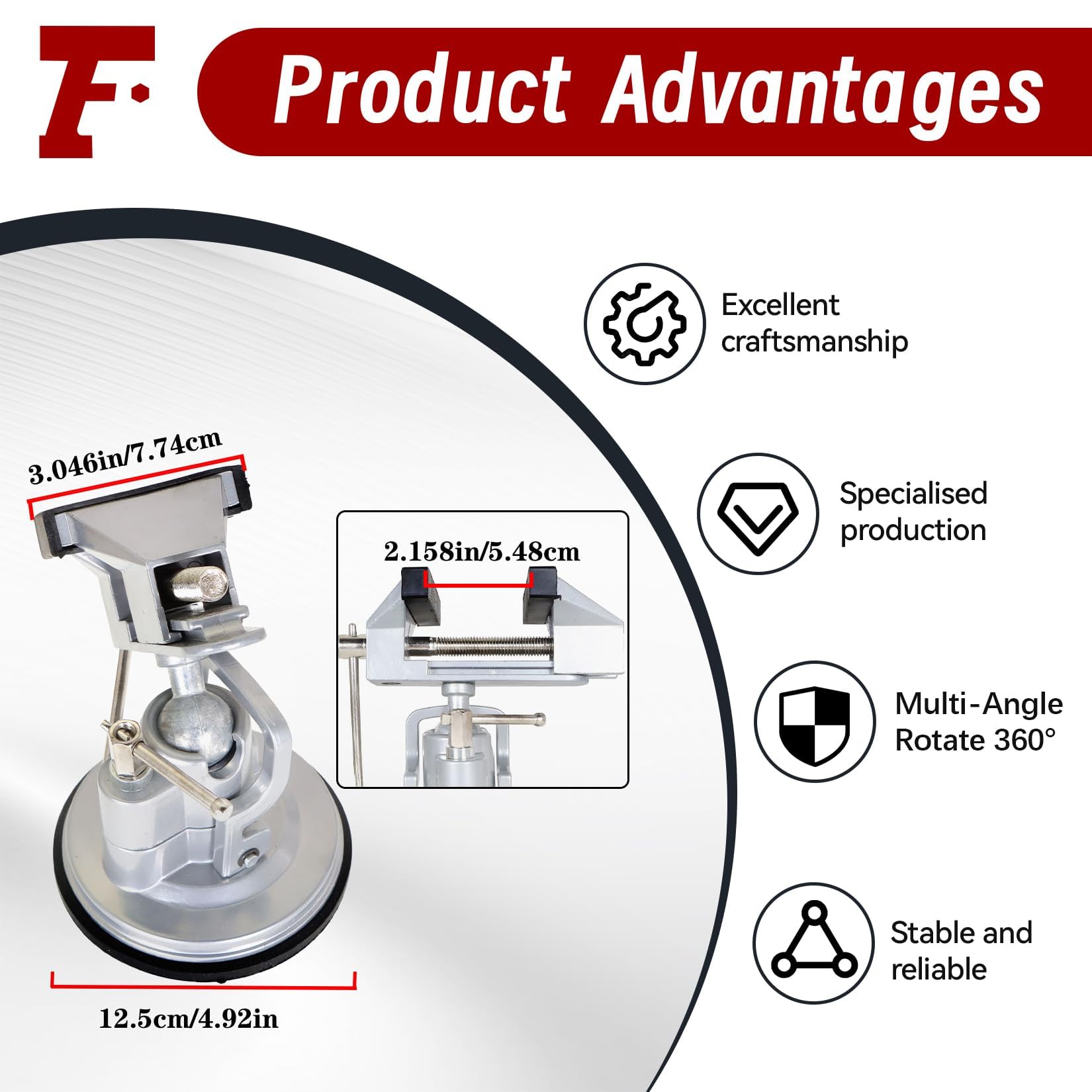 Findmall 90-degree pivots let you set angles without removing parts from the vise.