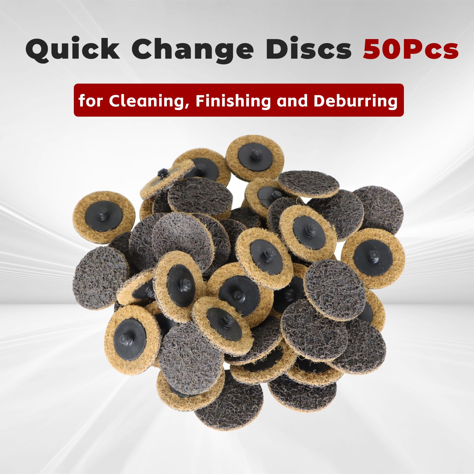 Findmall quick-change disc in use for metal deburring and finishing.