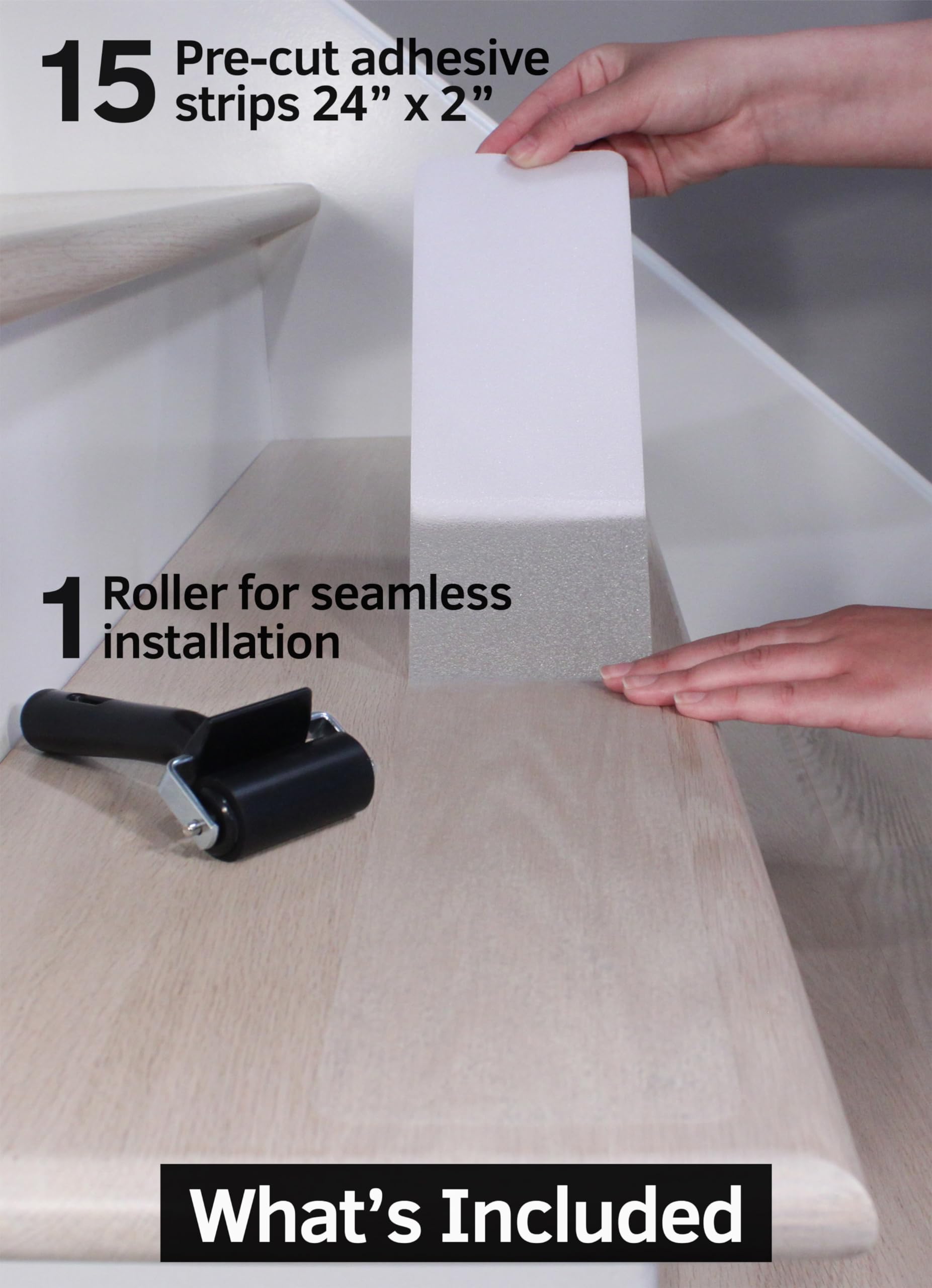 FineHous 2x24 clear non-slip tape provides durable traction on hardwood and tile