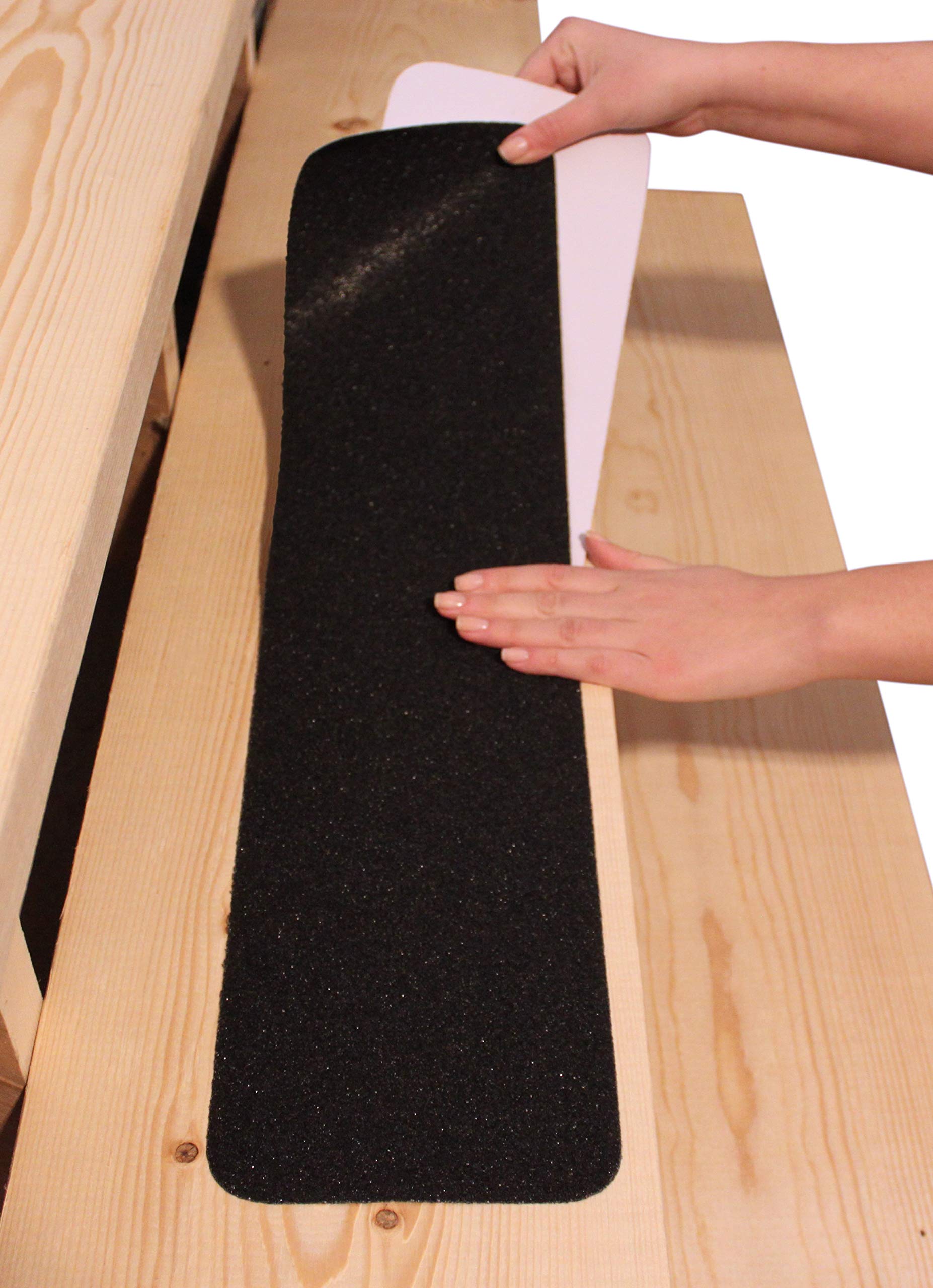 Finehous 6x30 stair treads on outdoor stairs provide improved grip and safer footing