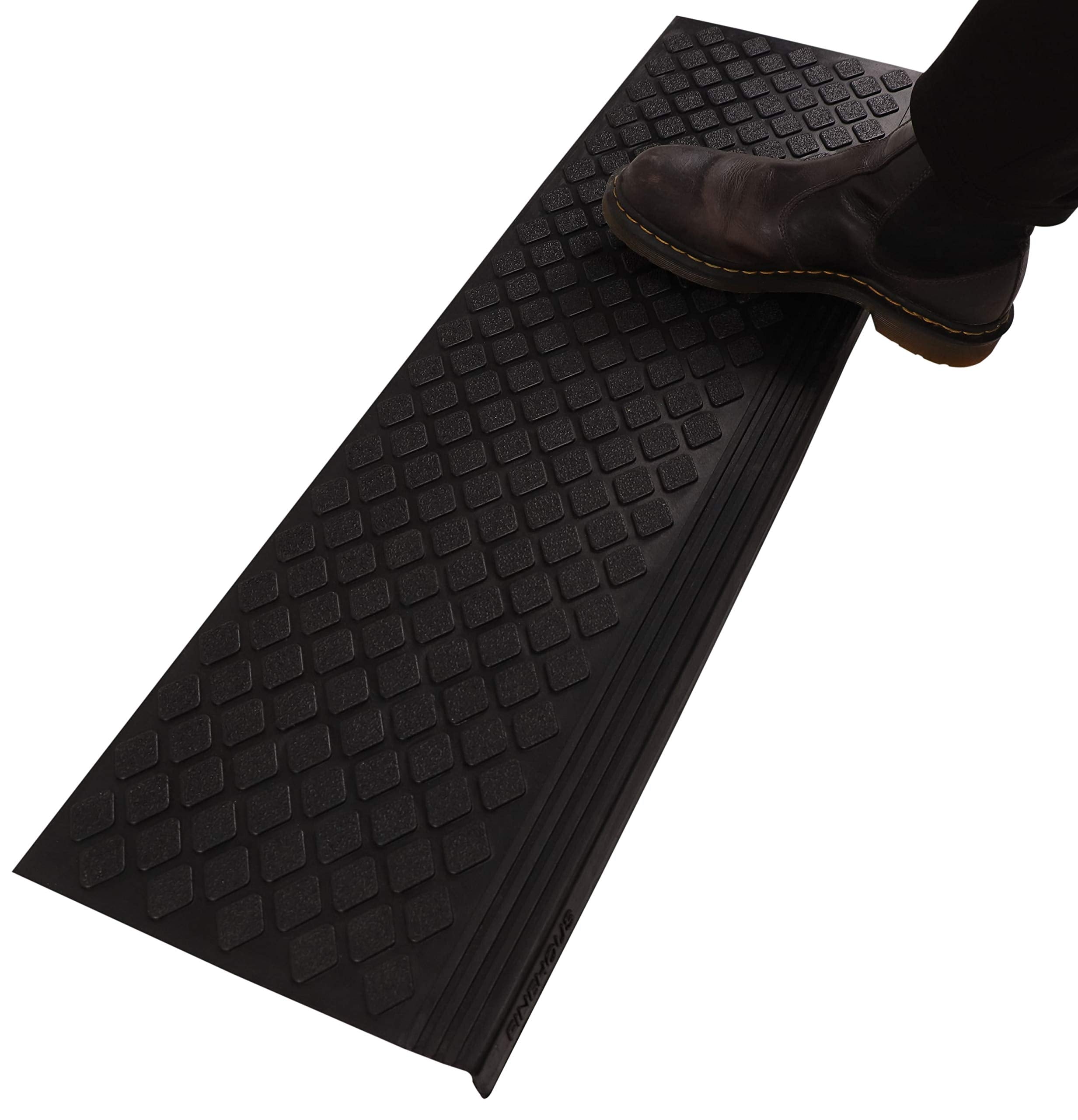 Finehous rubber stair treads showing anti-slip surface for indoor/outdoor use.
