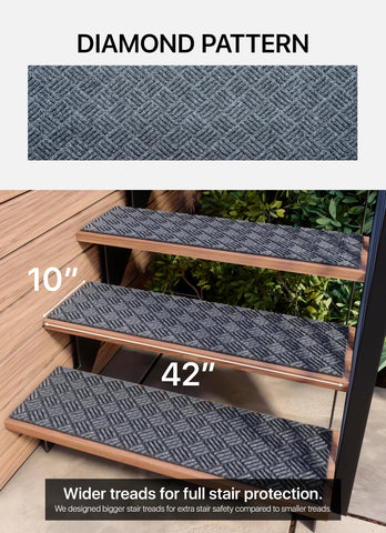 FINEHOUS water-retention design keeps moisture on the tread, protecting interior floors.