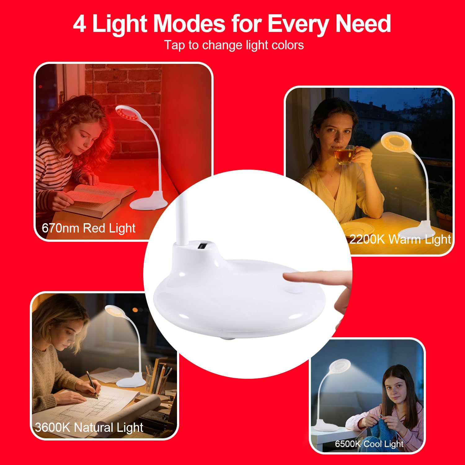 Finezeal four-light-modes lamp lets you tailor ambience and task lighting.