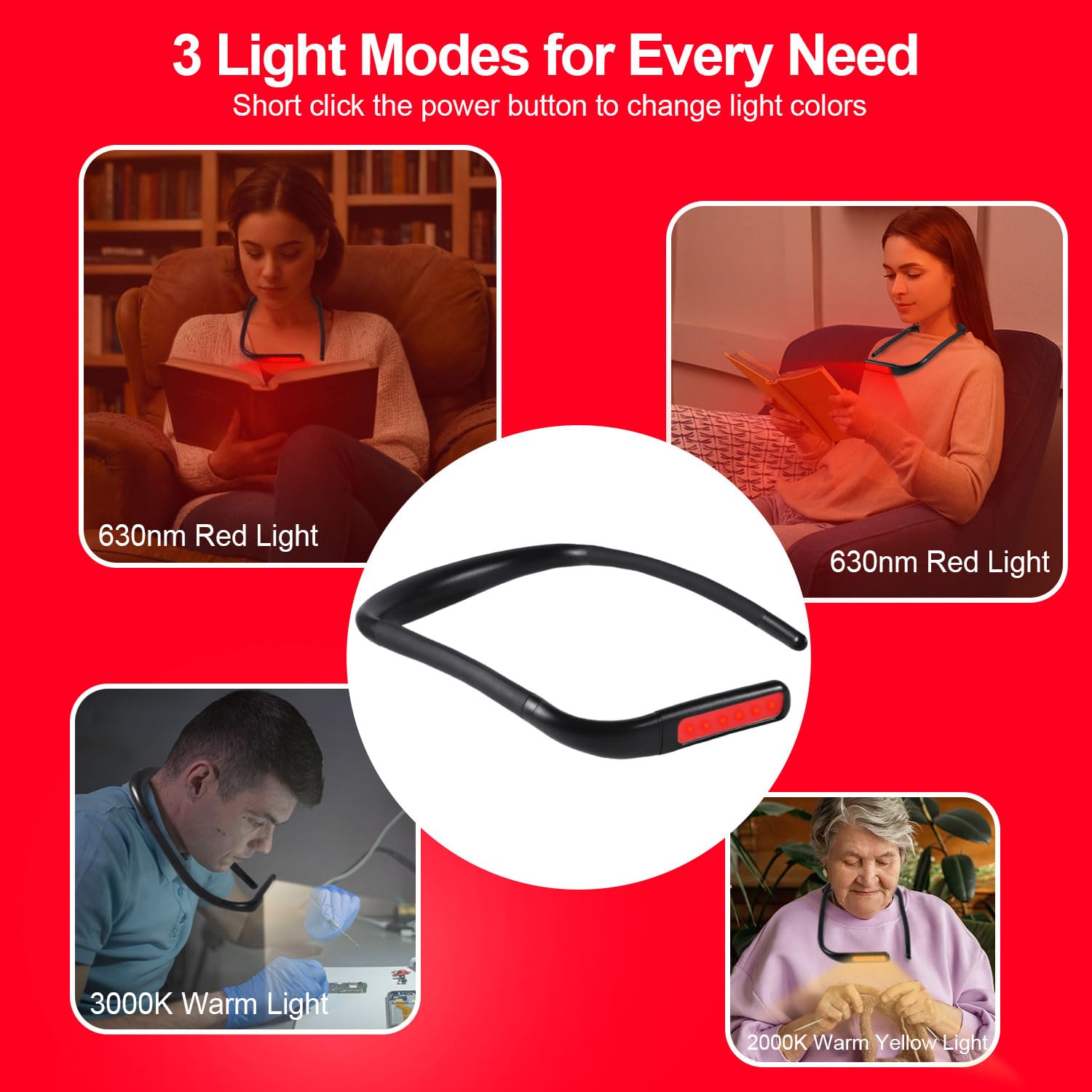 Finezeal gooseneck arm adjustable for precise, hands-free lighting.