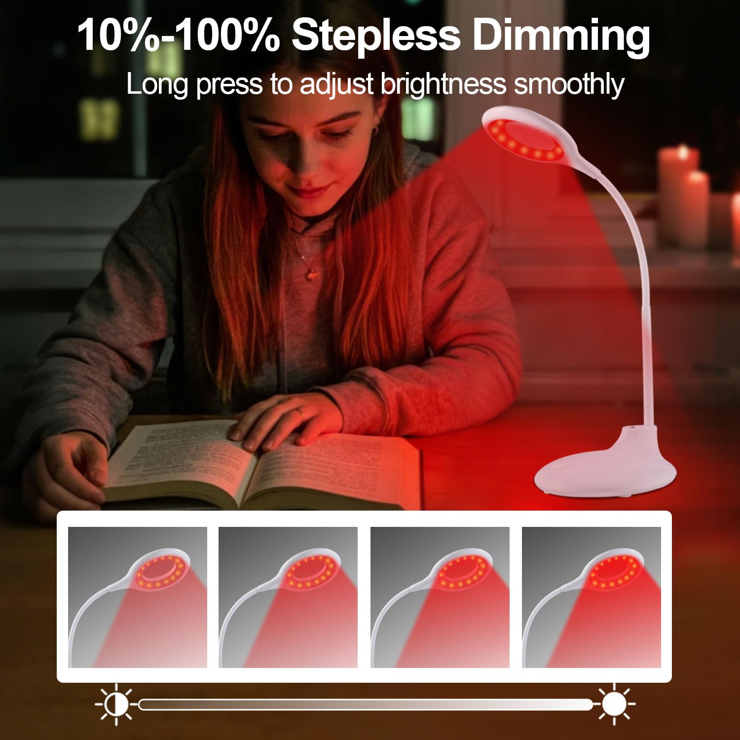 Finezeal USB charging port powers devices while you read.