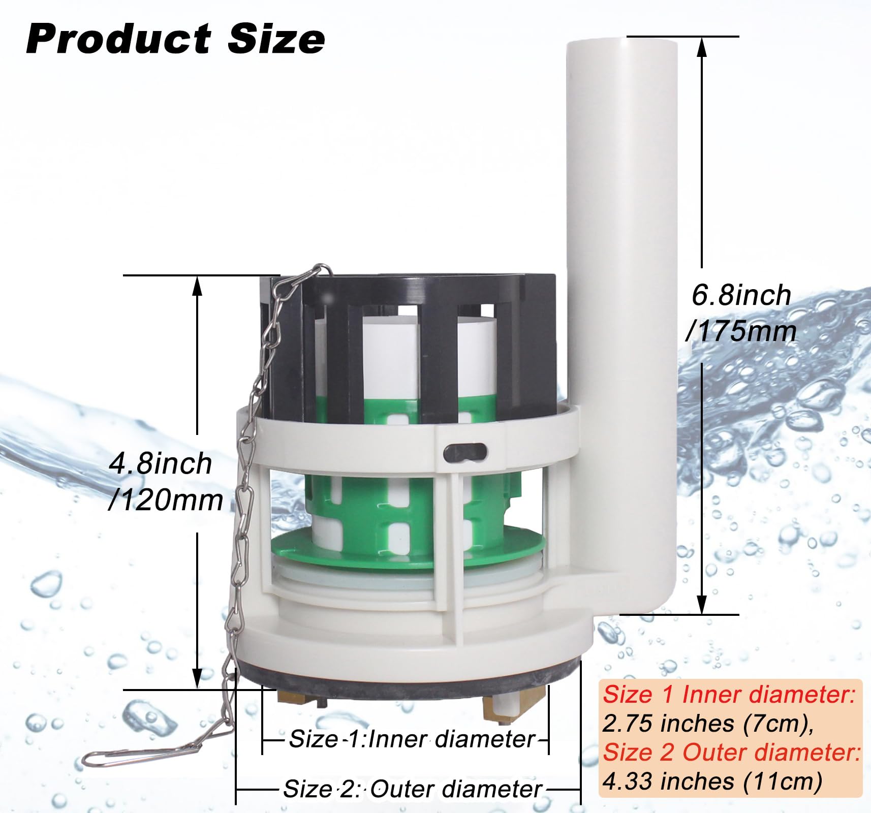 FinFuture packaging showing ready-to-install 3-inch valve for Toto toilets.