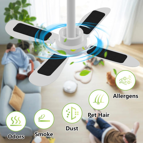 FINGUOLA activated coconut carbon filter closeup, trapping dust and dander