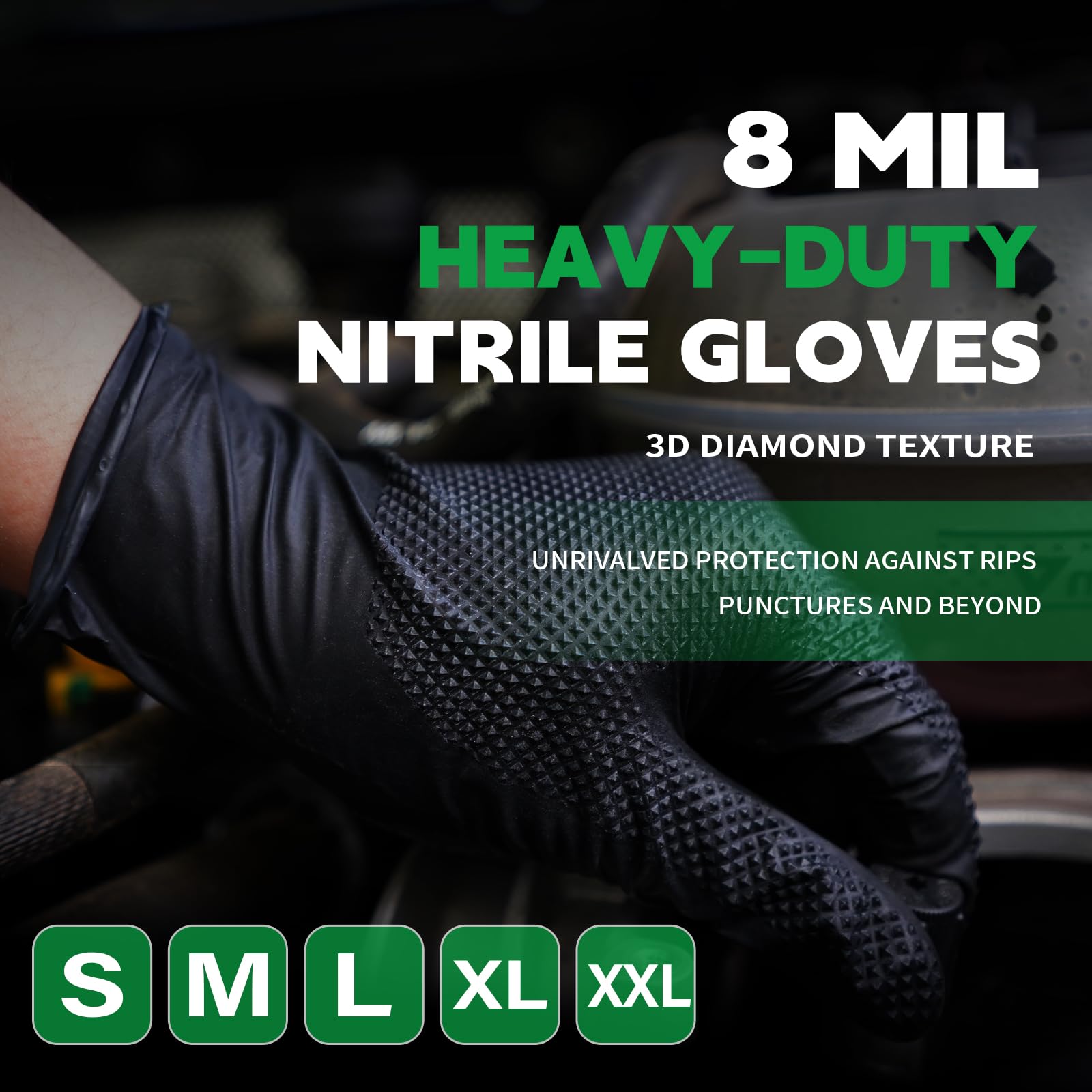 FINITEX 8 mil barrier protection against oils and chemicals.