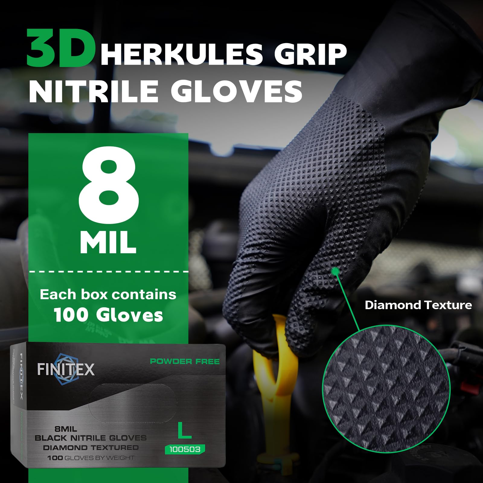 FINITEX gloves suitable for auto repair and workshop use.