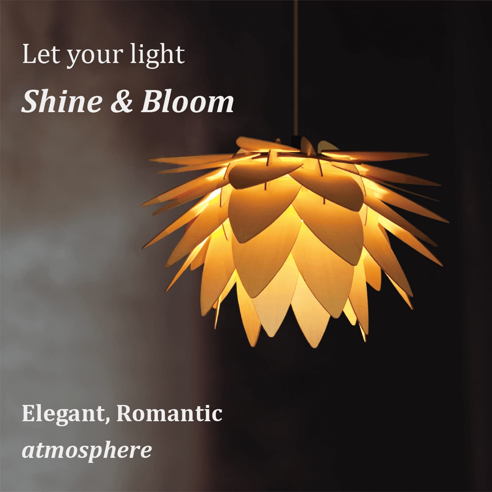 FINNCHY wooden lamp shade close-up shows natural grain and durable finish.