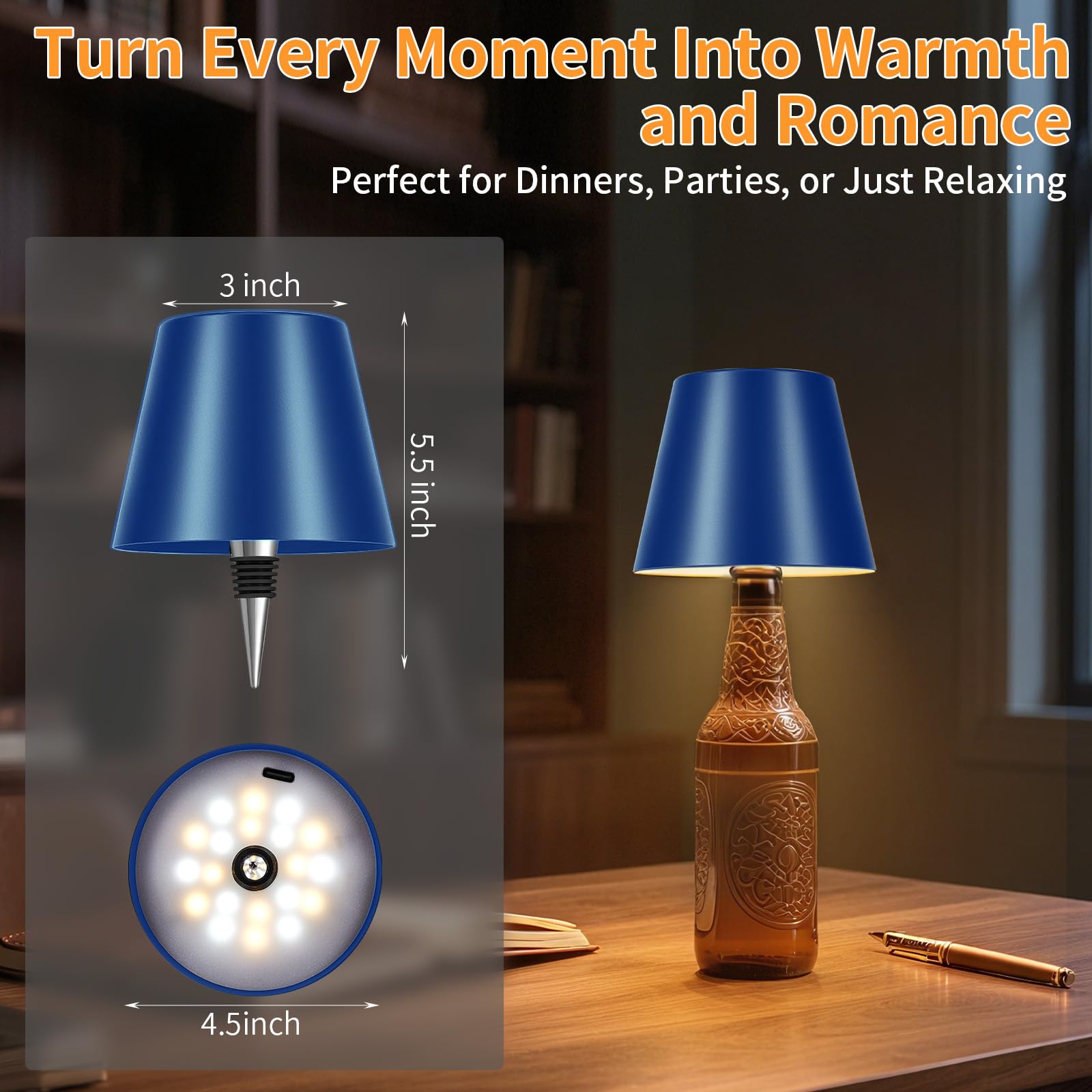 Fintoriel Bottle Lamp delivers up to 48 hours soft glow on a single charge