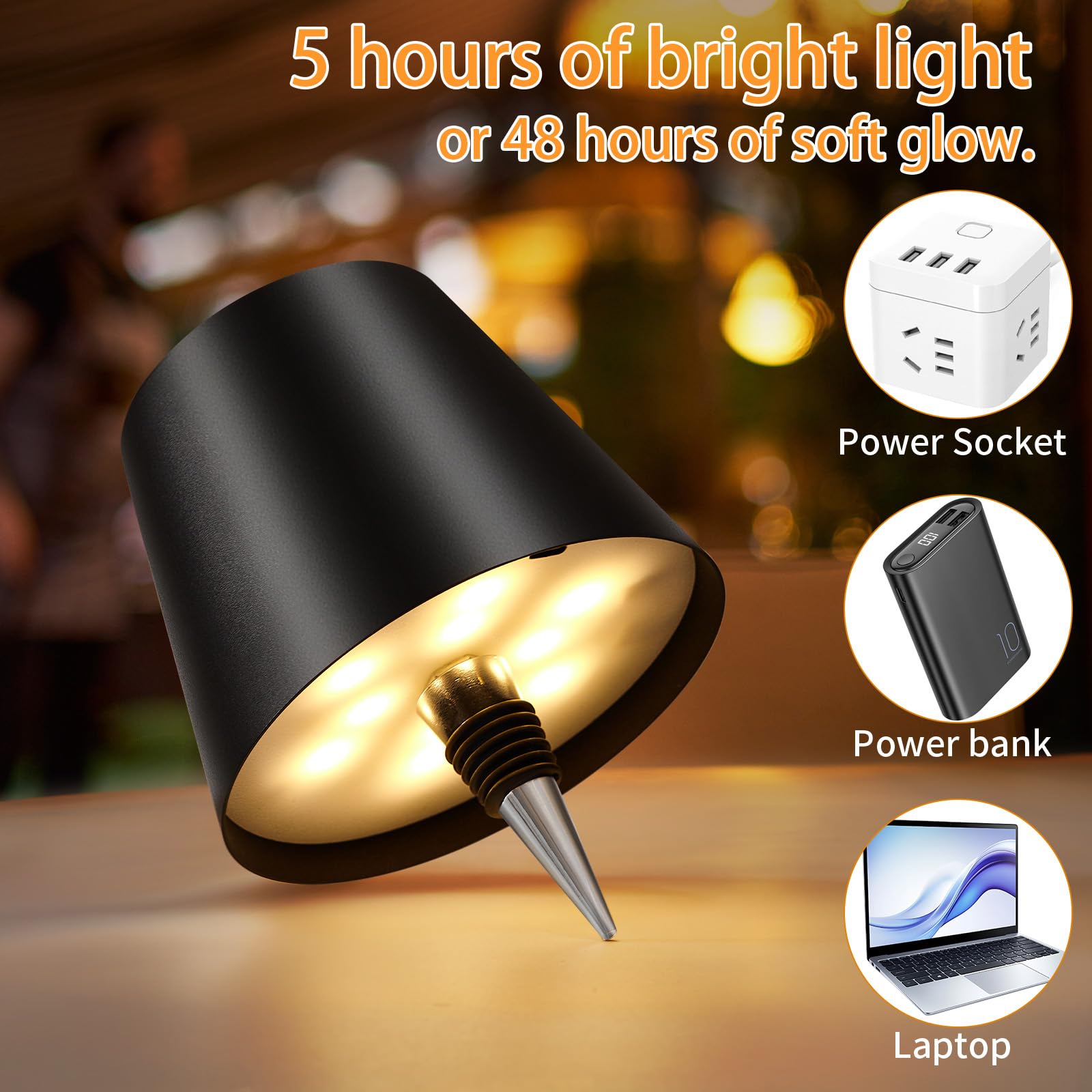 Fintoriel bottle lamp with stepless dimming lets you tailor brightness.