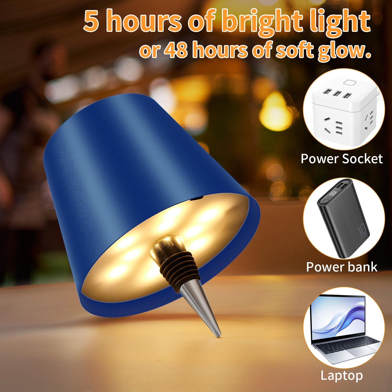 Fintoriel Bottle Lamp touch control for ease of brightness adjustment