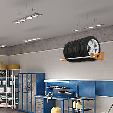 Fioracl adjustable tire rack demonstrating versatile home, workshop, or shed use.