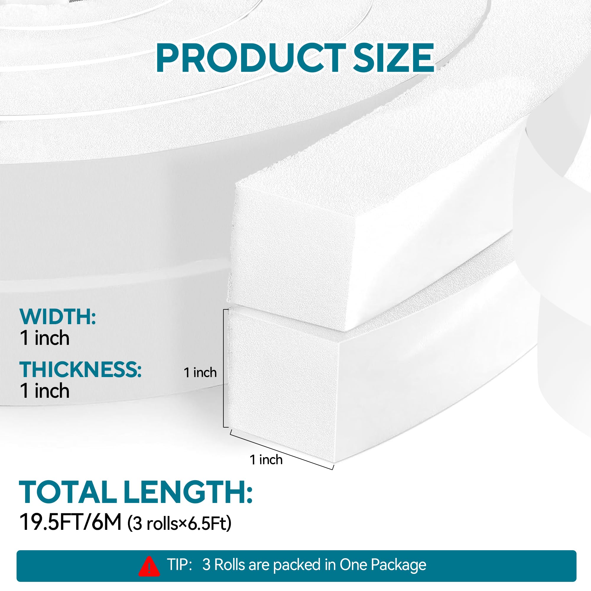 Fioxcomko weather-stripping foam gap seal for 1x1 inch gaps on doors and windows.
