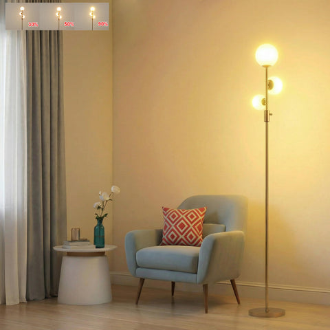 Fiqevs Upgrade dimmable floor lamp with dimmer knob for customizable brightness.