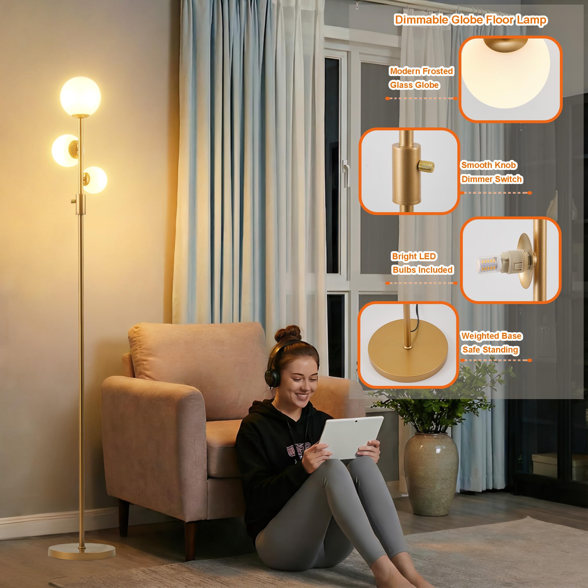 Fiqevs weighted base ensures stable lighting around children and pets.