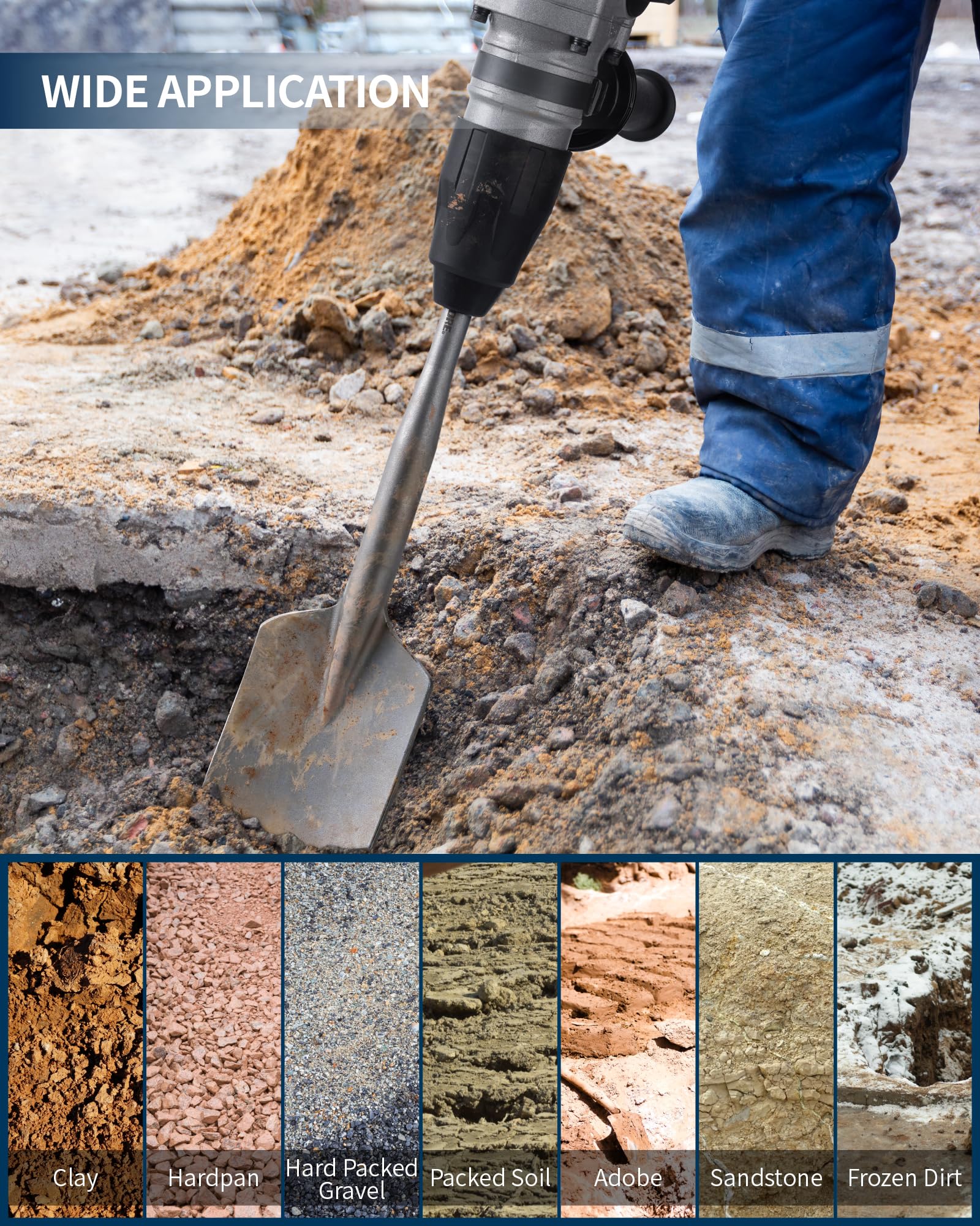 Firecore clay spade handles clay, adobe, sandstone soils effectively.