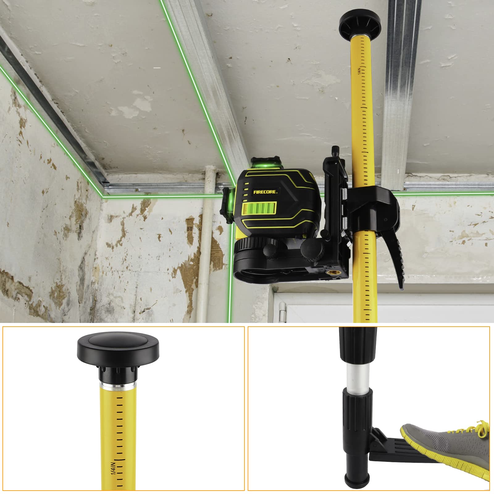 Firecore level pole supports framing, cabinets, and trim installations with reliable alignment.
