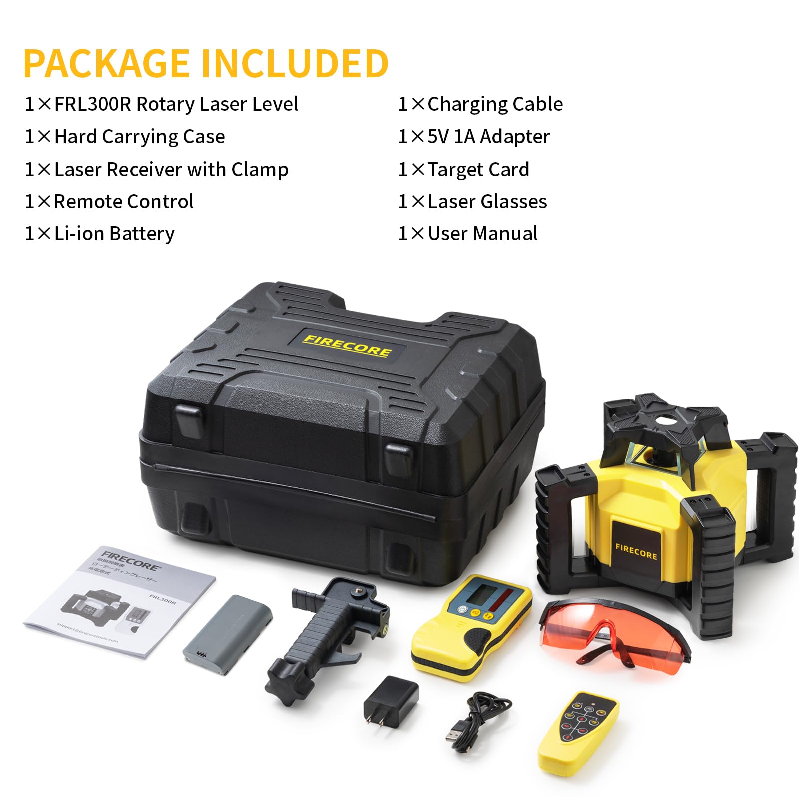 Firecore FRL300R hard case protects the kit during travel.