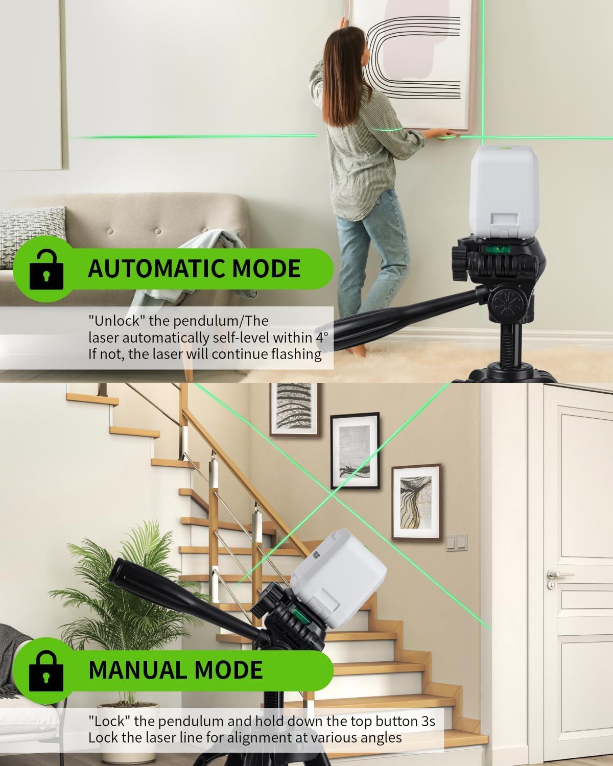 Firecore green beam with adjustable brightness for clear visibility at a glance.