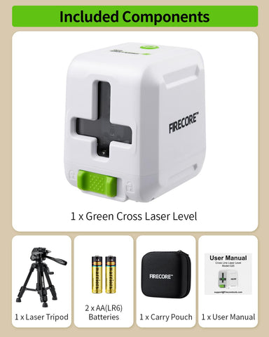 Instruction manual helps set up the Firecore laser level quickly.