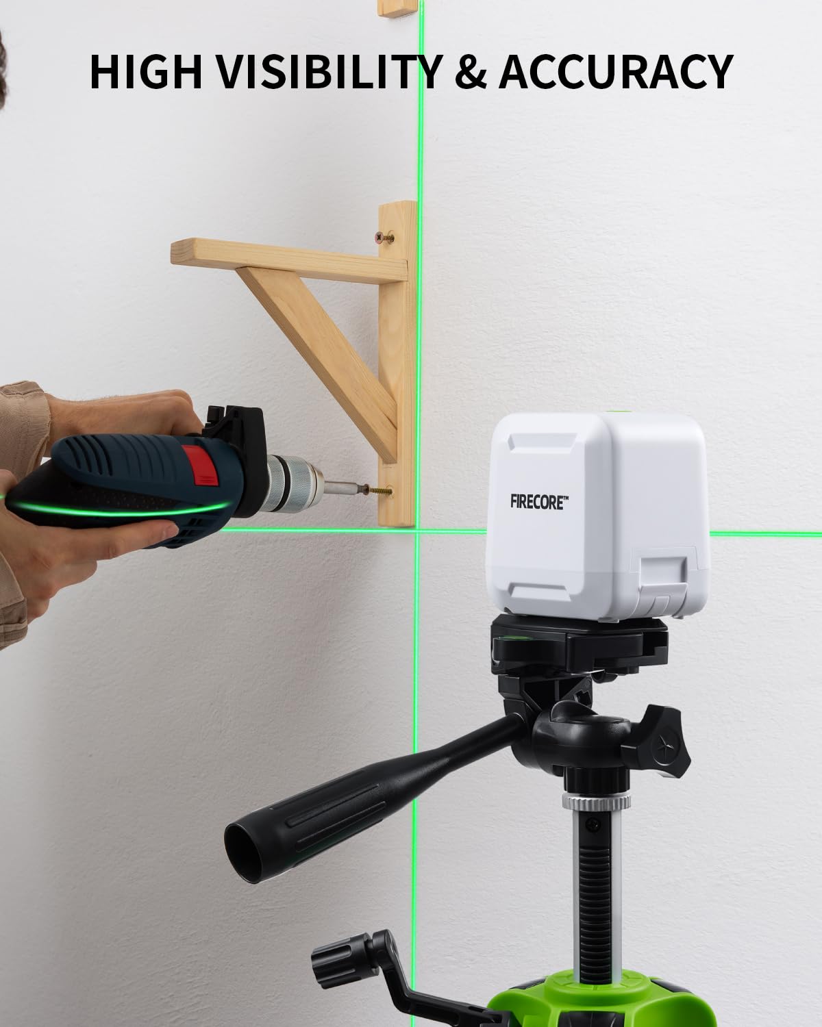 Firecore laser level in manual mode for angled or sloped layouts.