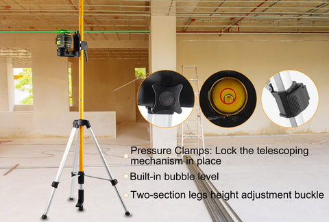 Firecore clamp with 1/4-20 and 5/8-11 adapters fits common line lasers.