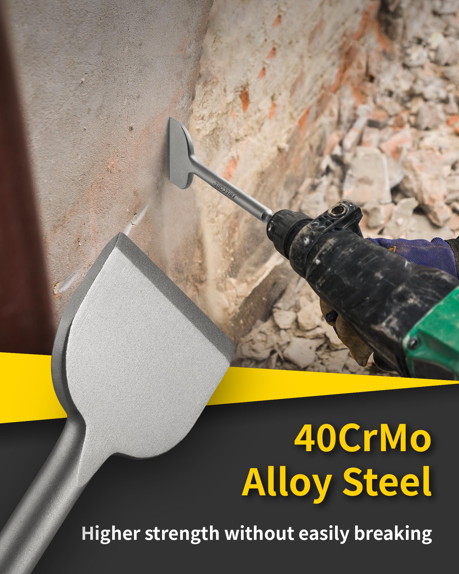 Firecore SDS Chisel Set Scaling Chisel 1-6in for removing mortar and epoxy