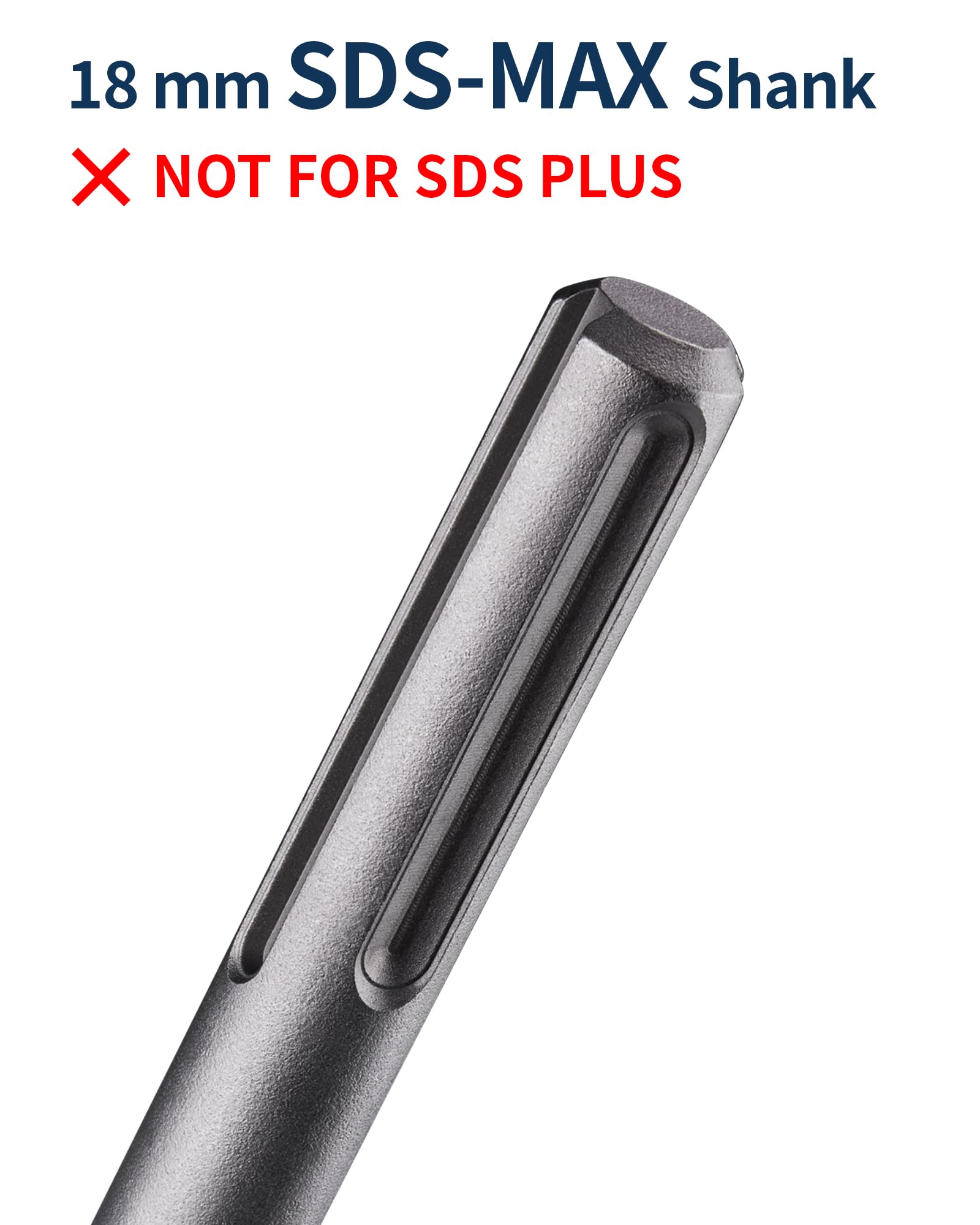Firecore SDS Max chisel sharpened blade closeup highlights fast cutting under material.