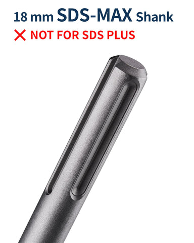 Firecore SDS Max chisel sharpened blade closeup highlights fast cutting under material.