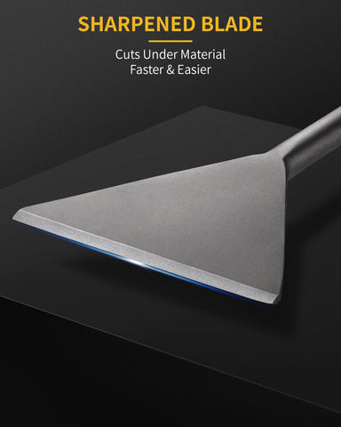 Firecore chisel removing thinset and mortar with steady, controlled bites.