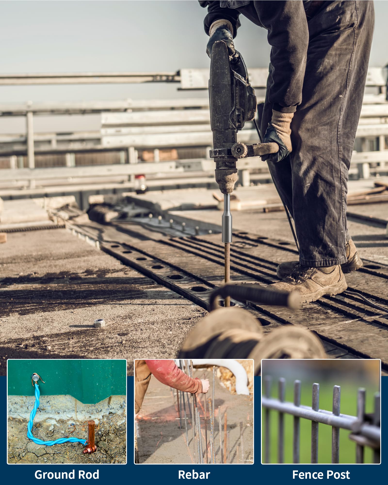 Firecore SDS Max compatibility with hammer drills demonstrated for quick setup.