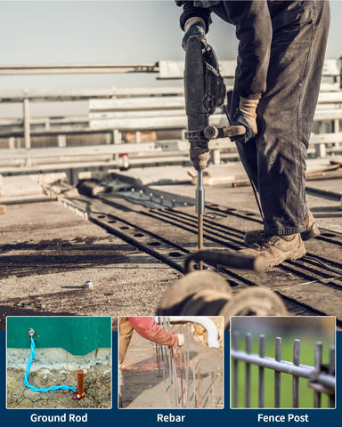 Firecore SDS Max compatibility with hammer drills demonstrated for quick setup.