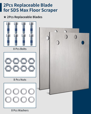 Firecore blade compatible with SDS Plus floor scraper FS18625 for heavy-duty tile removal.