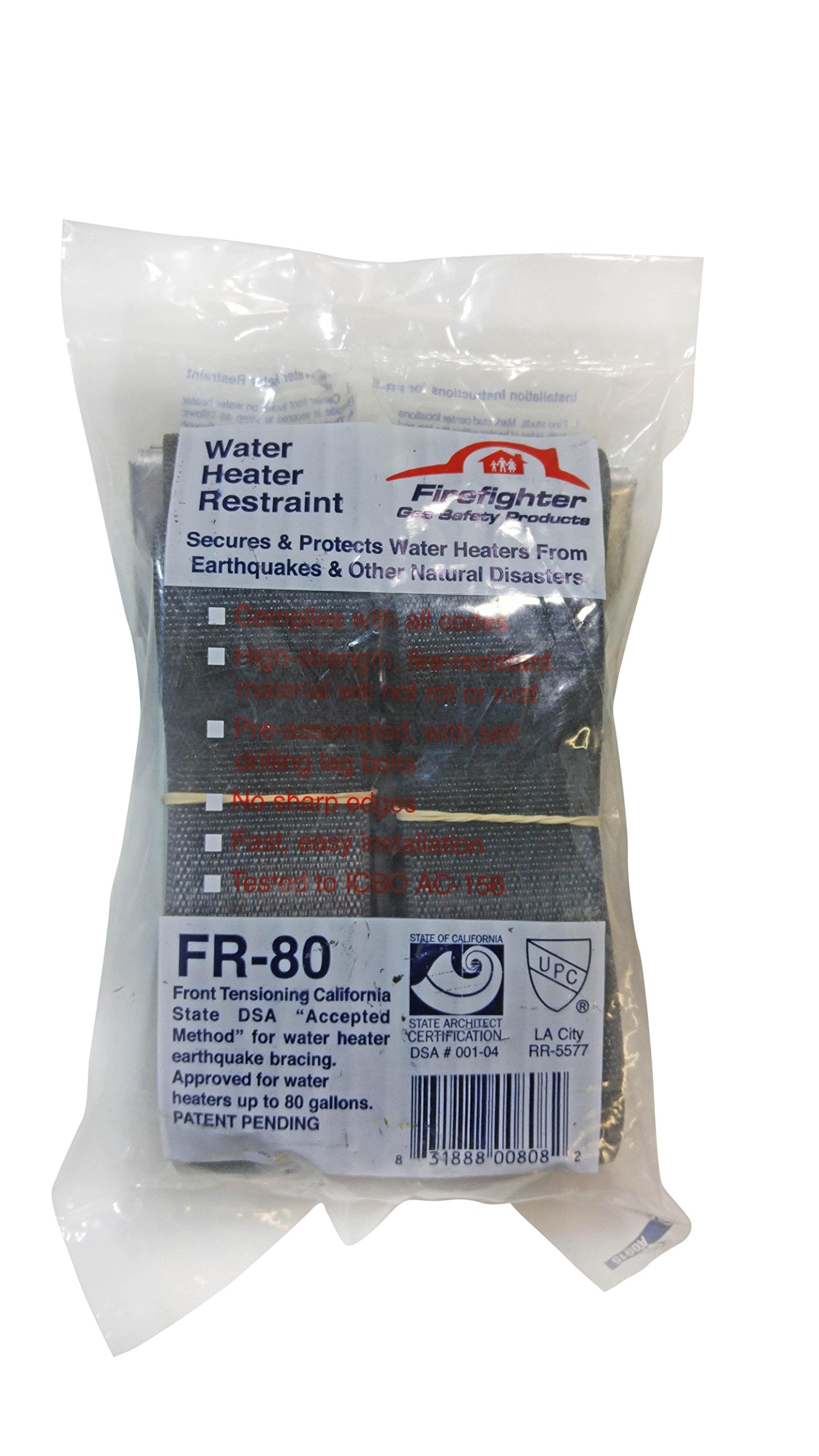 Firefighter FR80 seismic straps installation with included clips for faster setup.