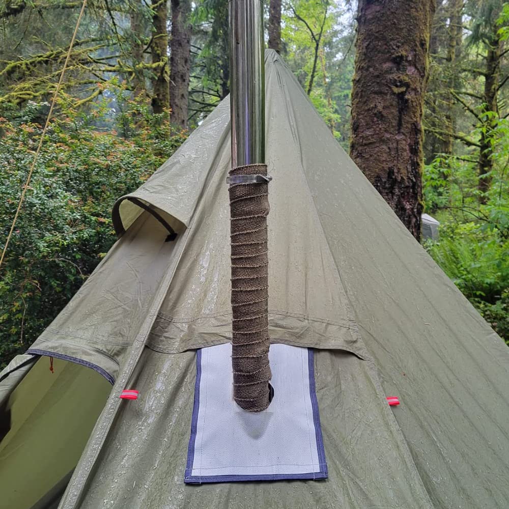 FireHiking wrap used around stove and exhaust pipe for fire protection.