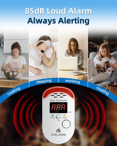 Firlarm detector audible alarm provides loud warnings even when asleep.
