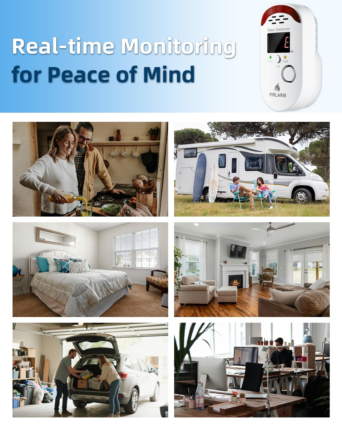 Firlarm gas leak detector plug-in base promises easy installation and stable power.