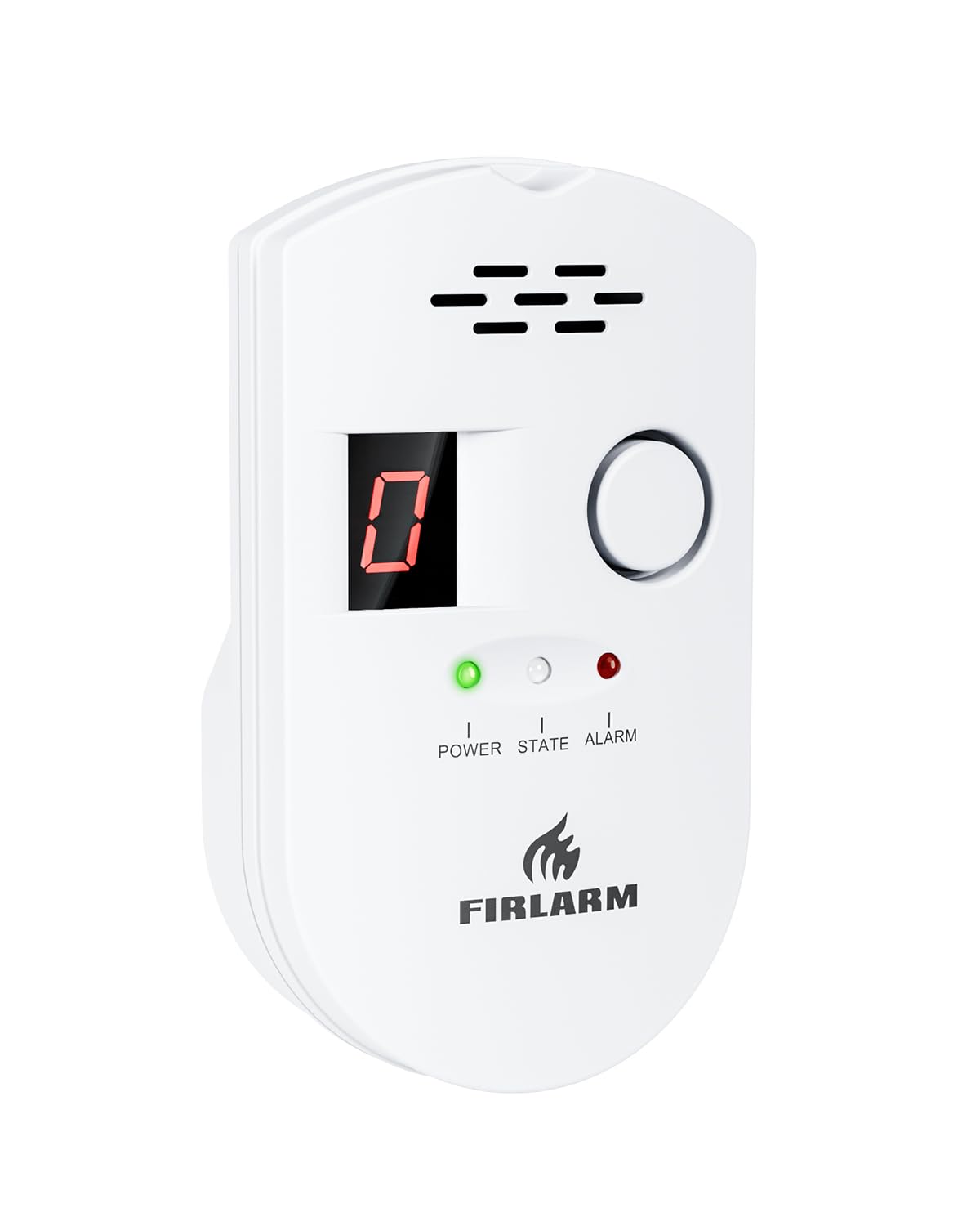 Firlarm natural gas detector front view for everyday home safety.