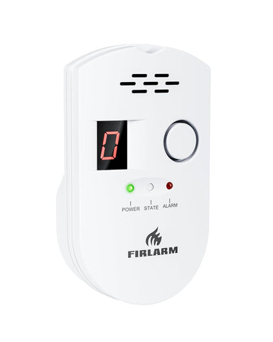 Firlarm natural gas detector front view for everyday home safety.