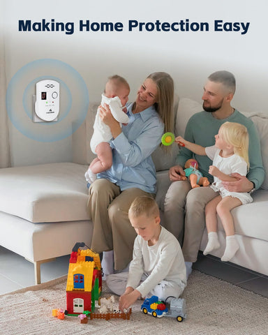 Firlarm in RV setup provides portable gas monitoring.