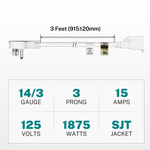 FIRMERST 14AWG heavy-duty extension cord suitable for higher amperage needs in home offices.