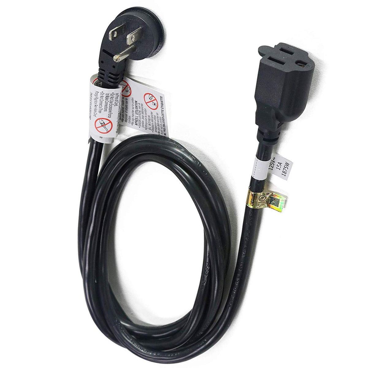 FIRMERST 1875W 10ft flat-plug extension cord fits behind furniture