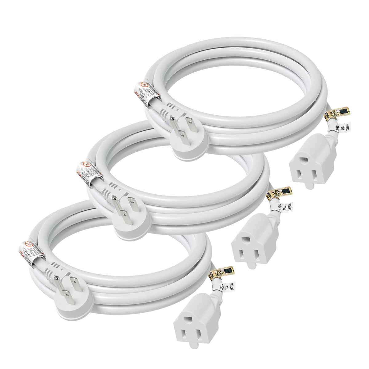 FIRMERST 1875W flat plug extension cord behind a sofa for space-saving power access