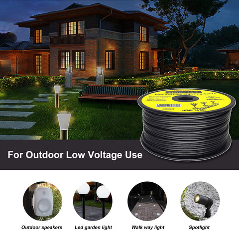 FIRMERST 200-foot landscape wire enables expansive outdoor lighting layouts.